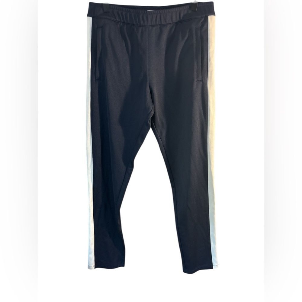 Tory Burch Sport Womens Navy Blue White Track Pants Athleisure Sporty Medium EUC
